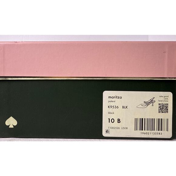 Kate Spade Maritza Slingback Heels Womens 10 M Black Patent Leather Pointed Toe - Picture 13 of 13